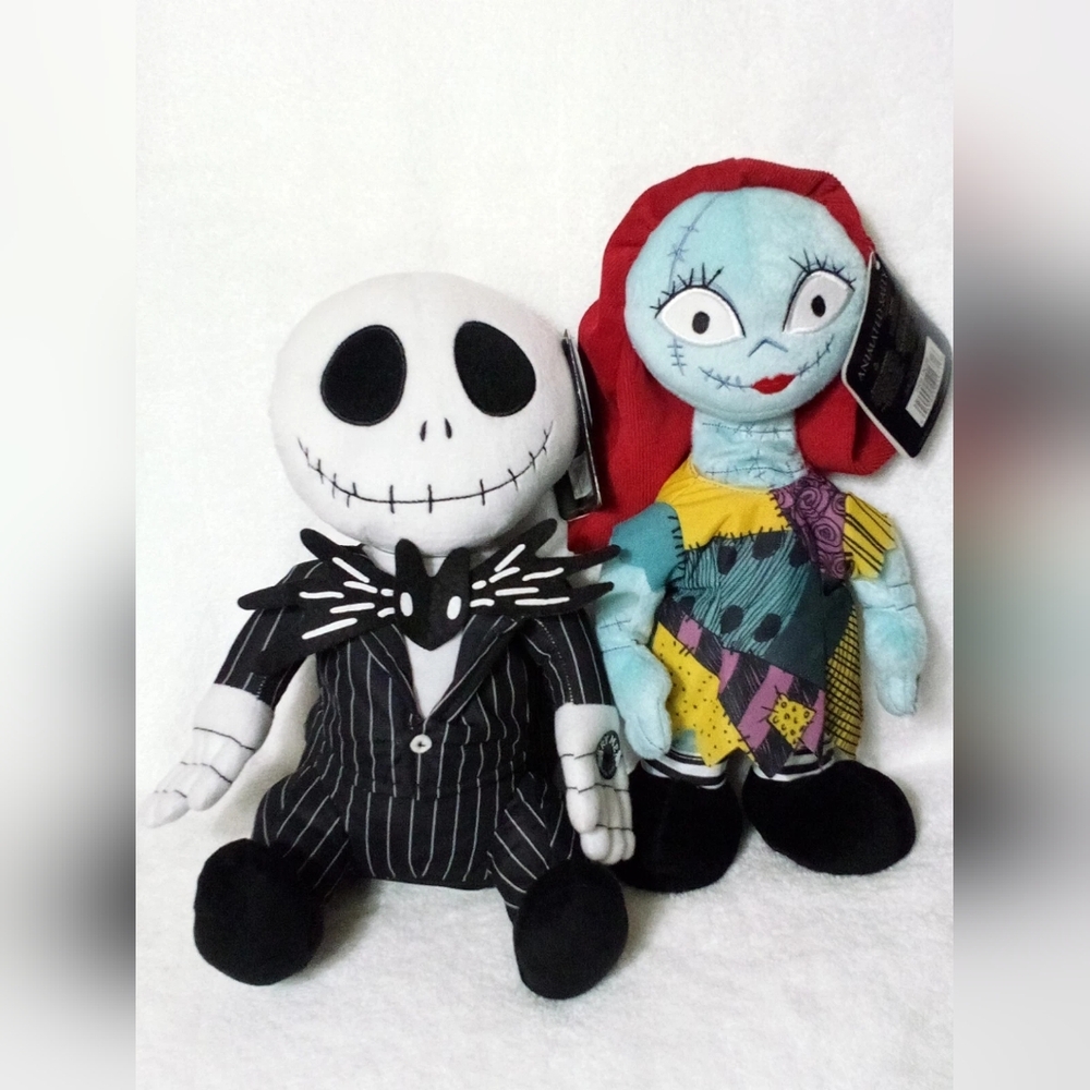 NWT Disney Nightmare Before Christmas Jack & Sally Animated Musical Plush